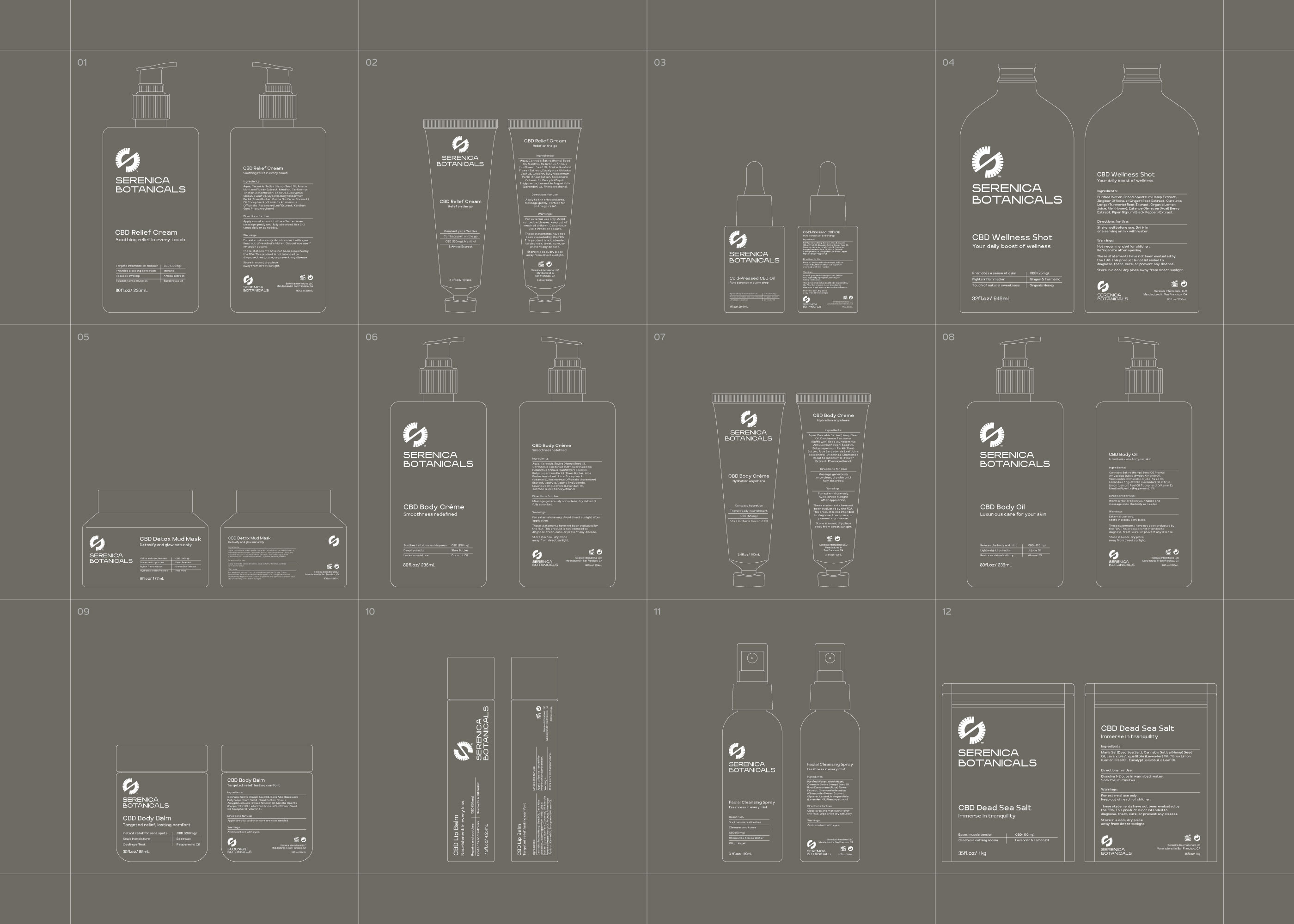 Serenica Botanicals - Brand Identity, Packaging